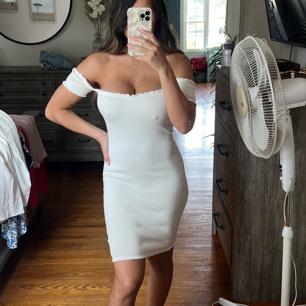 White fox midi dress